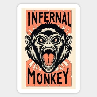 Angry monkey | Rage Monkey | Infernal Monkey | Old Cinema Sticker